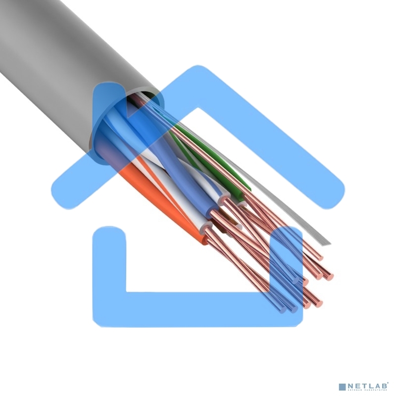 Кабель витая пара Rexant U/UTP, категория 5e, ZH нг(А)-HF, 4PR, 24AWG, внутренний, серый, 305 м