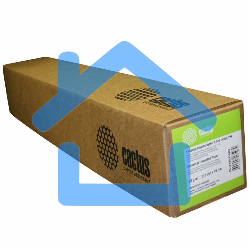 Универсальная инженерная бумага Cactus CS-LFP80-914175 без покрытия А0+ 914ммх175м. 80 г/кв.м втулка 76,2мм (3”)