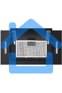 Вытяжка встраиваемая HOMSair Crocus Push 52 черный, 51.8 см, 850 куб. м/ч, 53 дБ