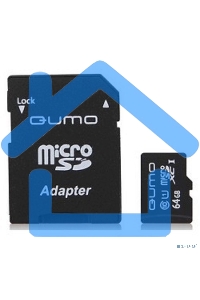 Флэш карта QUMO QM64GMICSDXC10U1 64Gb MicroSDXC Class 10 UHS-I, SD adapter