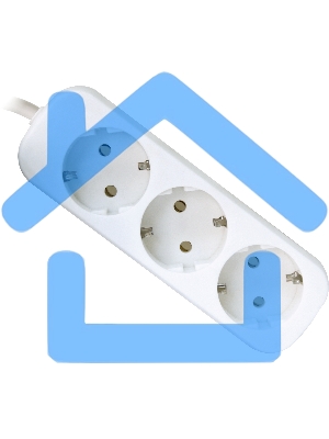 Удлинитель Defender E330 белый 3.0 м, 3 розетки 