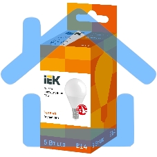 Лампа светодиодная ECO G45 5Вт шар 3000К тепл. бел. E14 450лм 230-240В ИЭК LLE-G45-5-230-30-E14