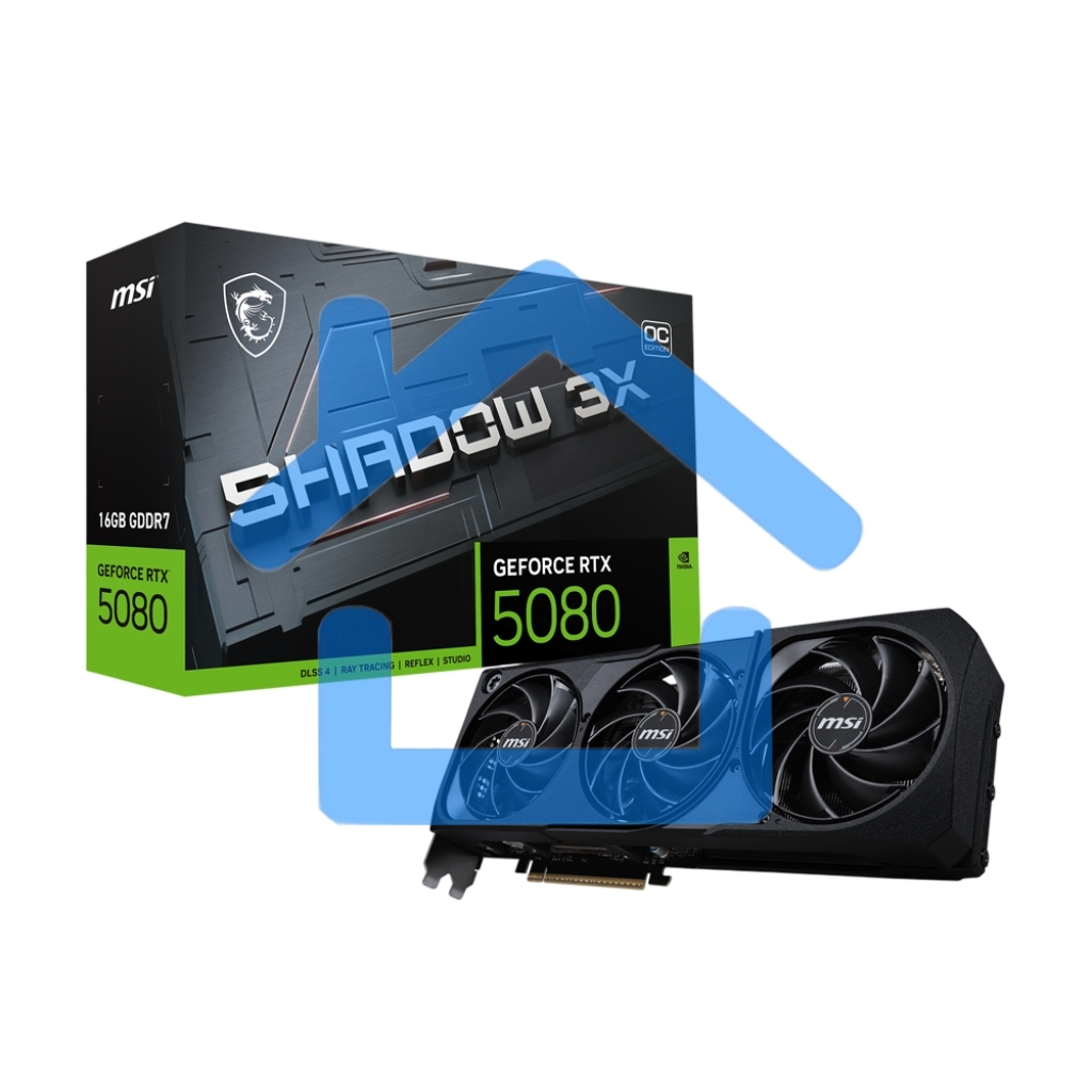 Видеокарта MSI RTX 5080 SHADOW 3X OC 16Gb GDDR7 256bit 3xDP HDMI 3FAN RTL