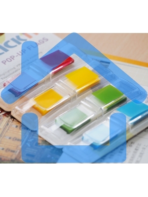 Закладки самоклеящиеся, индексы пластиковые Stick`n 26020 12x45мм, 4 цвета в упаковке, 35 листов, Z-сложение с цветным краем блистер