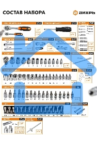Набор инструментов 1/2дюйм; 1/4дюйм CrV пластик. кейс (94 предм.) Вихрь 73/6/7/5