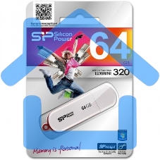 Флешка USB Silicon Power R/W 64 Gb LuxMini 320 SP064 GbUF2320V1W USB 2.0 белый