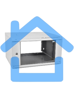 Шкаф телекоммуникационный настенный разборный 6U (600 x 650) дверь стекло