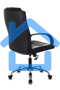 Кресло руководителя Бюрократ T-800N/BLACK черный, кожа, крестовина хром