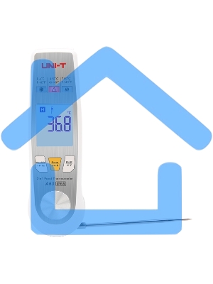 Инфракрасный диапазон измерения: 40℃-300℃; Диапазон измерения зонда: -50℃-300℃; измерение температуры 2-в-1; светодиодная сигнализация; проверка HACCP; T1-T2 (разница температур)