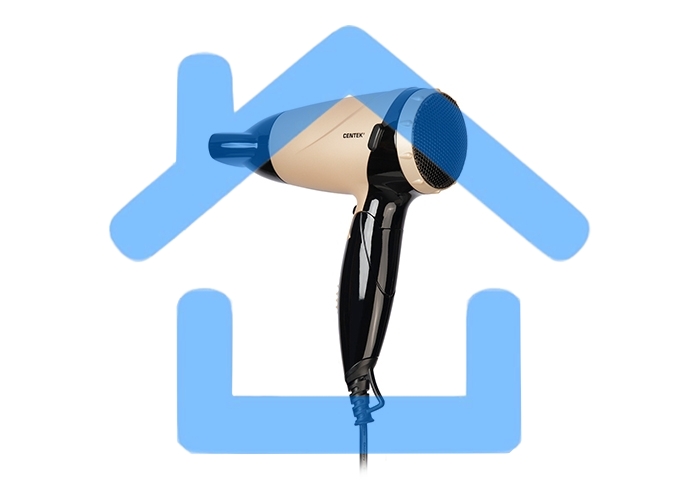 Фен Centek CT-2209 BLG черный/золотой перламутр 1600Вт, складная ручка, концентратор