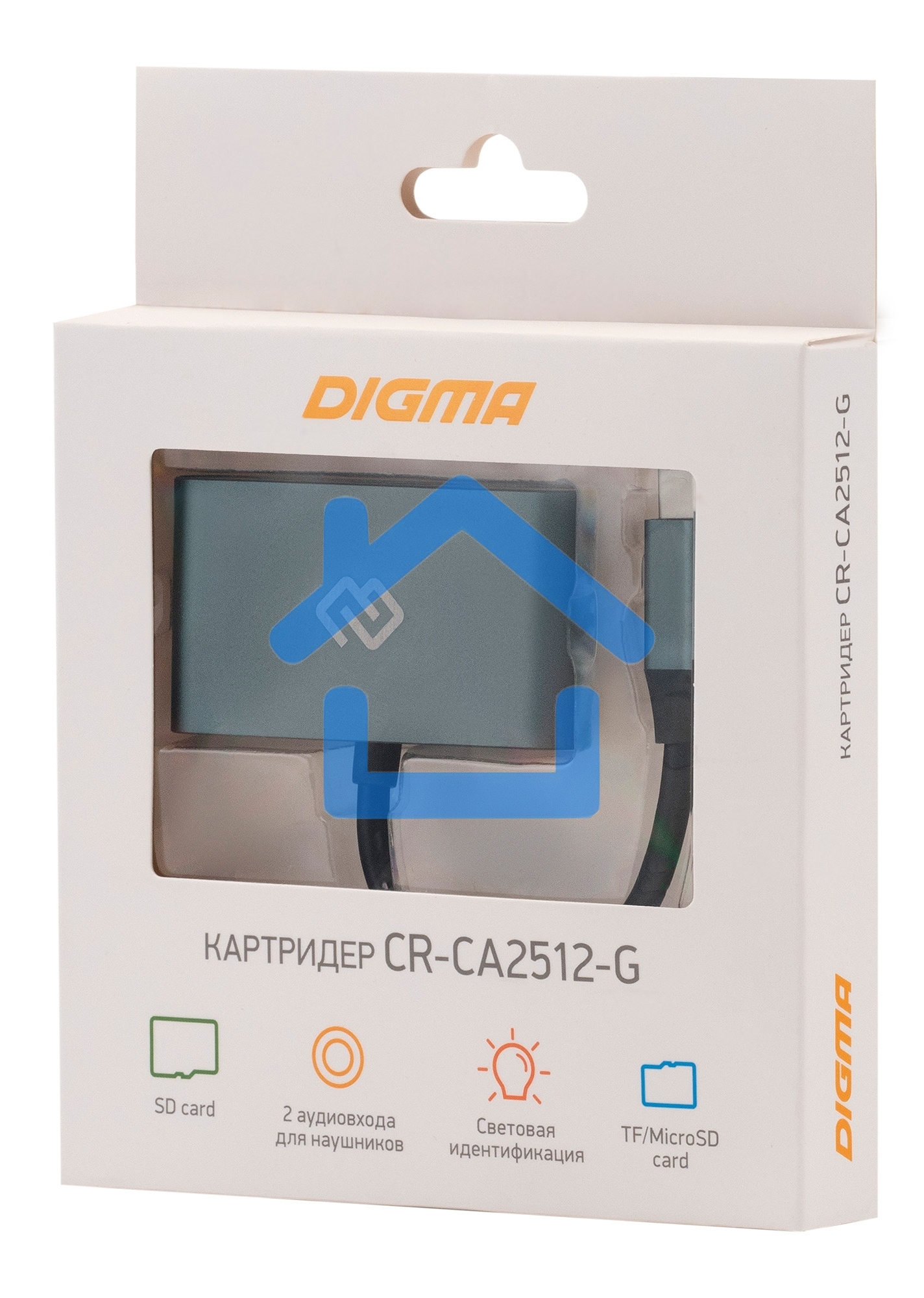 Устройство чтения карт памяти Type C Digma CR-СA2512-G темно-серый