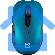 Мышь беспроводная Defender Gassa MM-105 бирюзовый, 1600 dpi, радиоканал, USB, кнопки - 6 Мышь беспроводная Defender Gassa MM-105 бирюзовый, 1600 dpi, радиоканал, USB, кнопки - 6