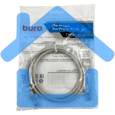 Патч-корд Buro cat5E 1.5м серый RJ-45 (m)-RJ-45 (m)