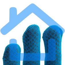 Перчатки из синтетической нити, ПВХ точка, 13 класс, 