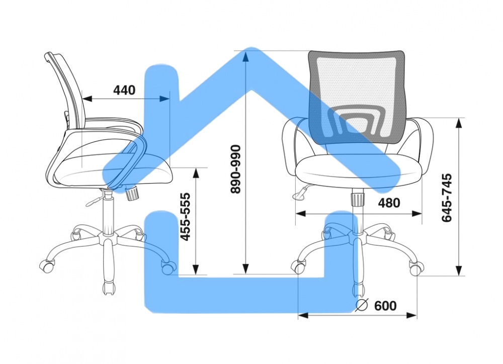 Кресло компьютерное Бюрократ CH-695N/SL/BLACK спинка сетка черный TW-01, сиденье черный TW-11, крестовина хром