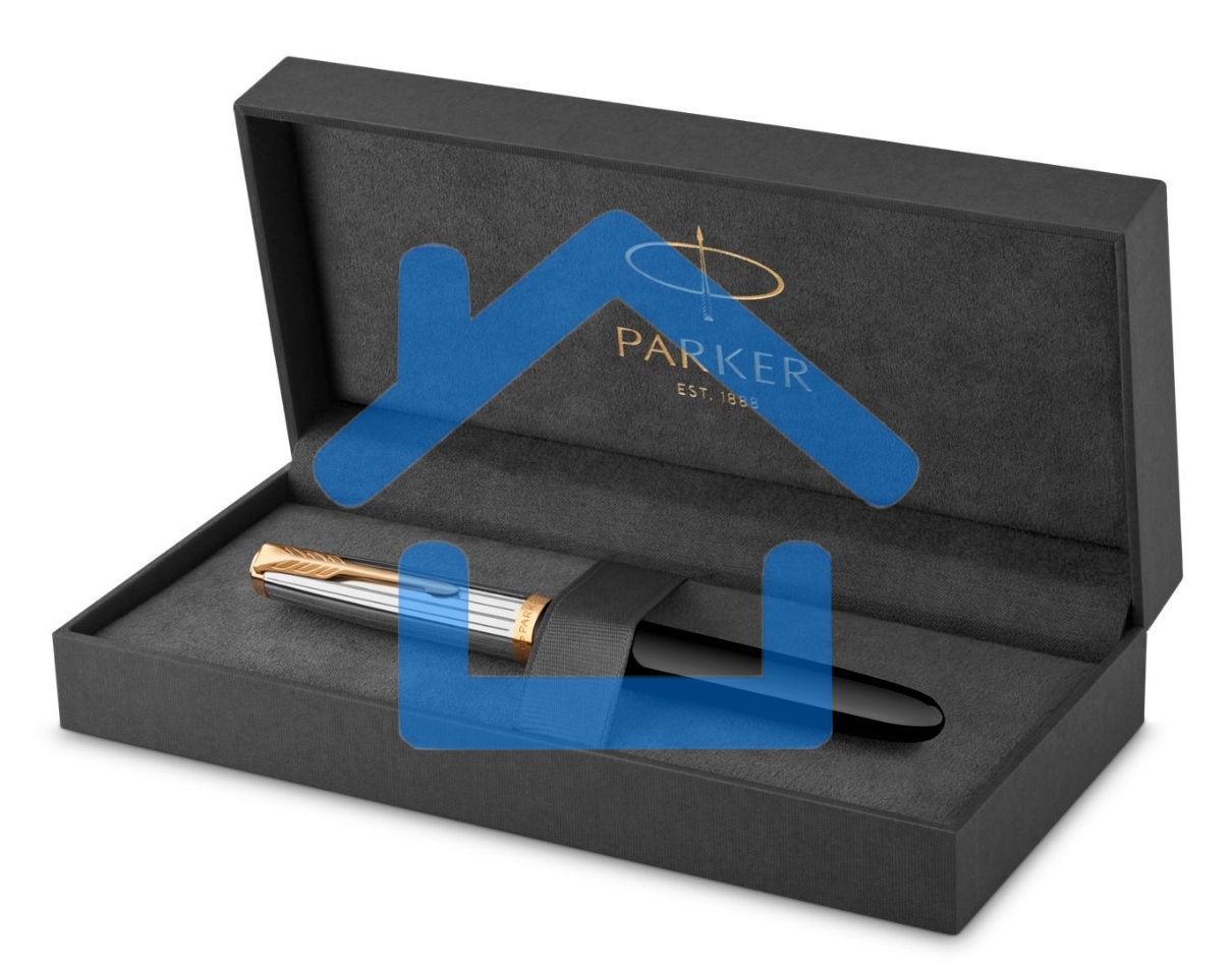 Ручка перьевая Parker 51 Premium (CW2169030) Black St.Steel GT F сталь нержавеющая, подарочная коробка