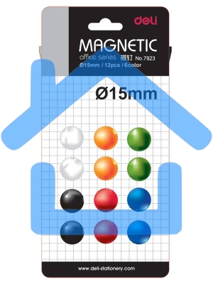 Магнит для досок Deli E7823 ассорти d=15мм круглый (упаковка: 12шт)