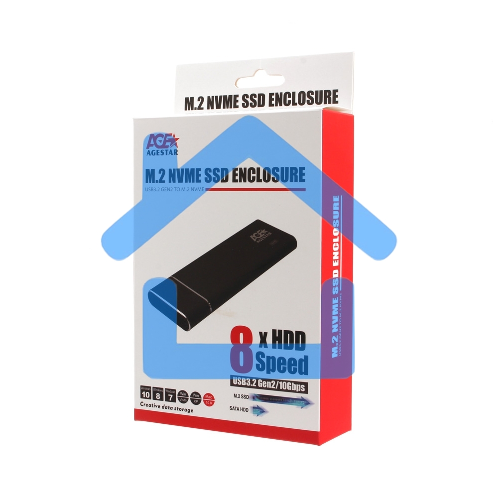 Внешний корпус AgeStar USB 3.1 Type-C M.2 NVME (M-key) AgeStar 31UBNV5C черный, алюминий, черный
