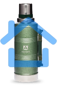 Термос Арктика 106-2200Р зеленый, 2,2 л + ручка, узкое горло, американский дизайн, ударопрочное, износостойкое покрытие 