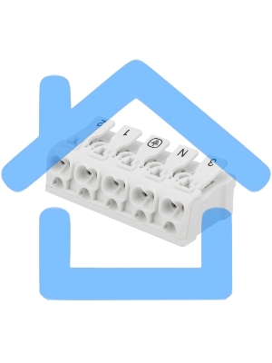 Клемма пружинная соединительная КСП 5-полюсная с монтажными ножками (50 шт./уп.) Rexant