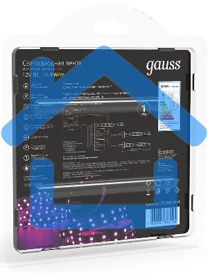 Лента светодиодная Gauss 312000414 LED 5050/60-SMD 14.4W 12V DC RGB блистер 5м