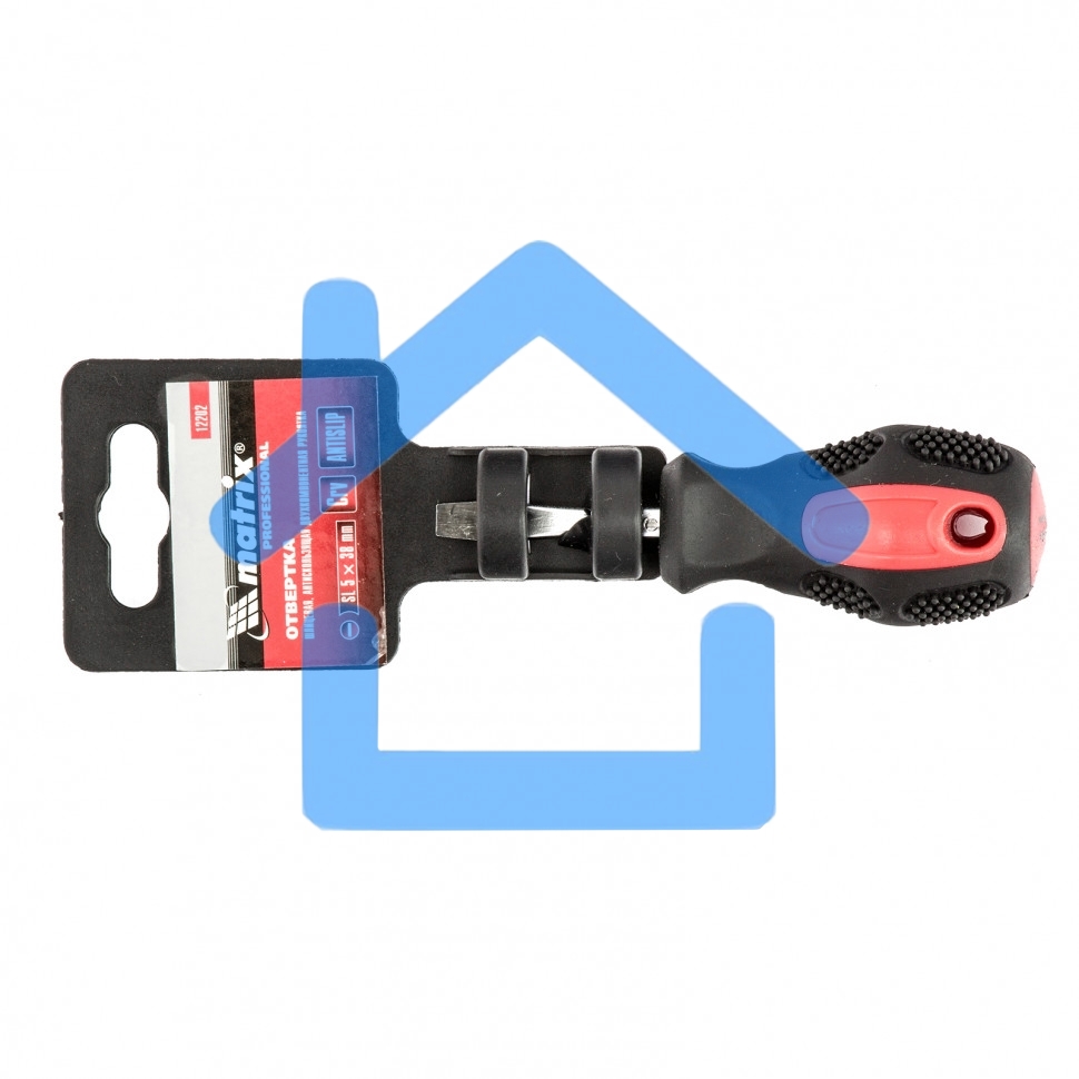 Отвертка Anti-Slip, SL5,0 х 38 мм, CrV, двухкомп. рукоятка Matrix