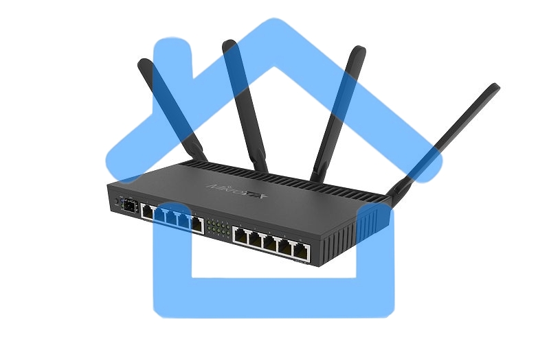 Маршрутизатор MIKROTIK RB4011iGS+5HacQ2HnD-IN 10x10/100/1000 LAN, 1 SFP+, 2,4Ghz/5Ghz, 802.11a/b/g/n/ac