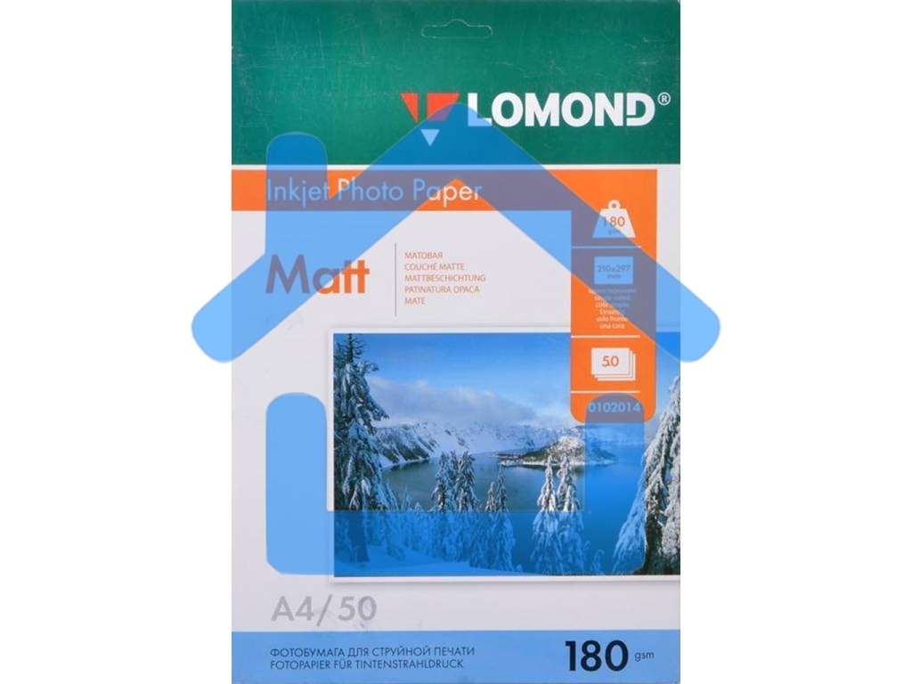 Фотобумага Lomond 0102014 A4/180г/м2/50л./белый матовое для струйной печати