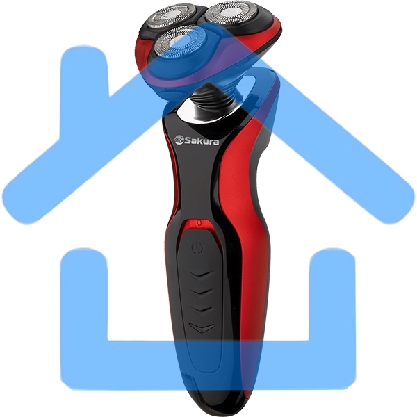 Электробритва Sakura SA-5421BR 3гол 2триммера сух.бритье аккум