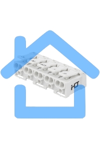 Клемма пружинная соединительная КСП 5-полюсная с монтажными ножками (50 шт./уп.) Rexant