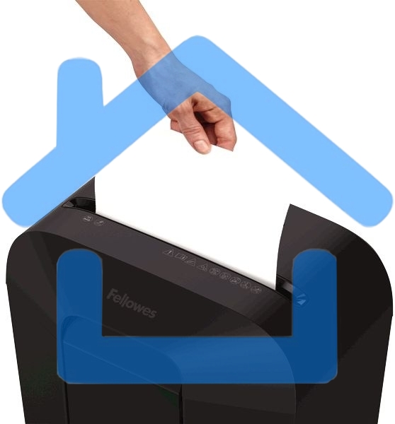 Шредер Fellowes PowerShred LX50 черный (секр.P-4)/перекрестный/9лист./17лтр./скрепки/скобы/пл.карты