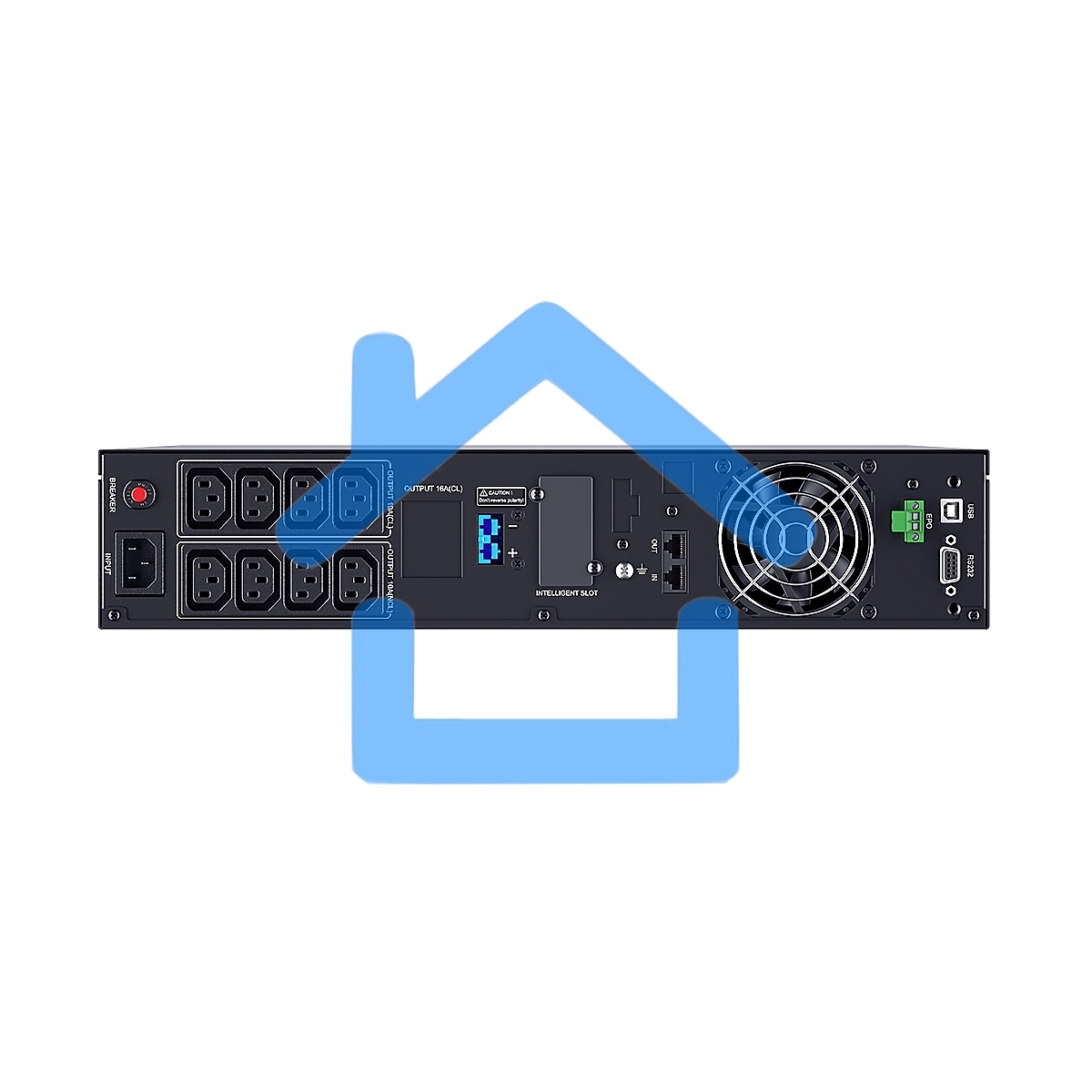 Источник бесперебойного питания UPS Сайбер Электро ЭКСПЕРТ-II-2000Р Онлайн, Стойка/Напольный 2000ВА/2000Вт. USB/RS-232/SNMP Slot/EPO/RJ-11/RJ-45 (8 IEC С13) (12В /9А·ч. х 4) 2U