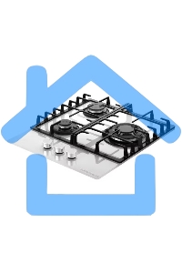 Варочная поверхность Kuppersberg FG 46 W газ, High-Tech, 45 см, автоматический электроподжиг, газ-контроль, форсунки под сжиженый газ, SABAF конфорки, чугунные решетки, цвет белый, цвет фурнитуры белый