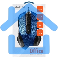 Мышь проводная Qumo Office M14 синий, 1000 dpi, USB, кнопки - 3
