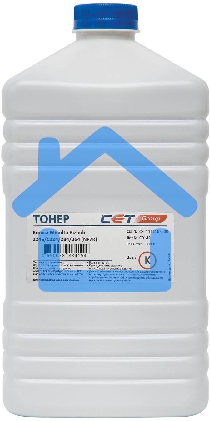 Тонер Cet NF7K TN-321K/322/711K/712K CET111116K500 черный бутылка 500гр. для принтера KONICA MINOLTA Bizhub 224e/C224/284/364