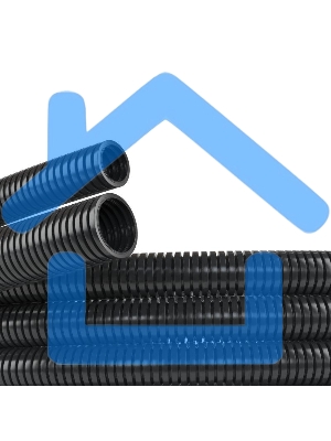 Труба гофрированная ПА d17мм без протяж. черный (уп.50м) ДКС PA601721F2