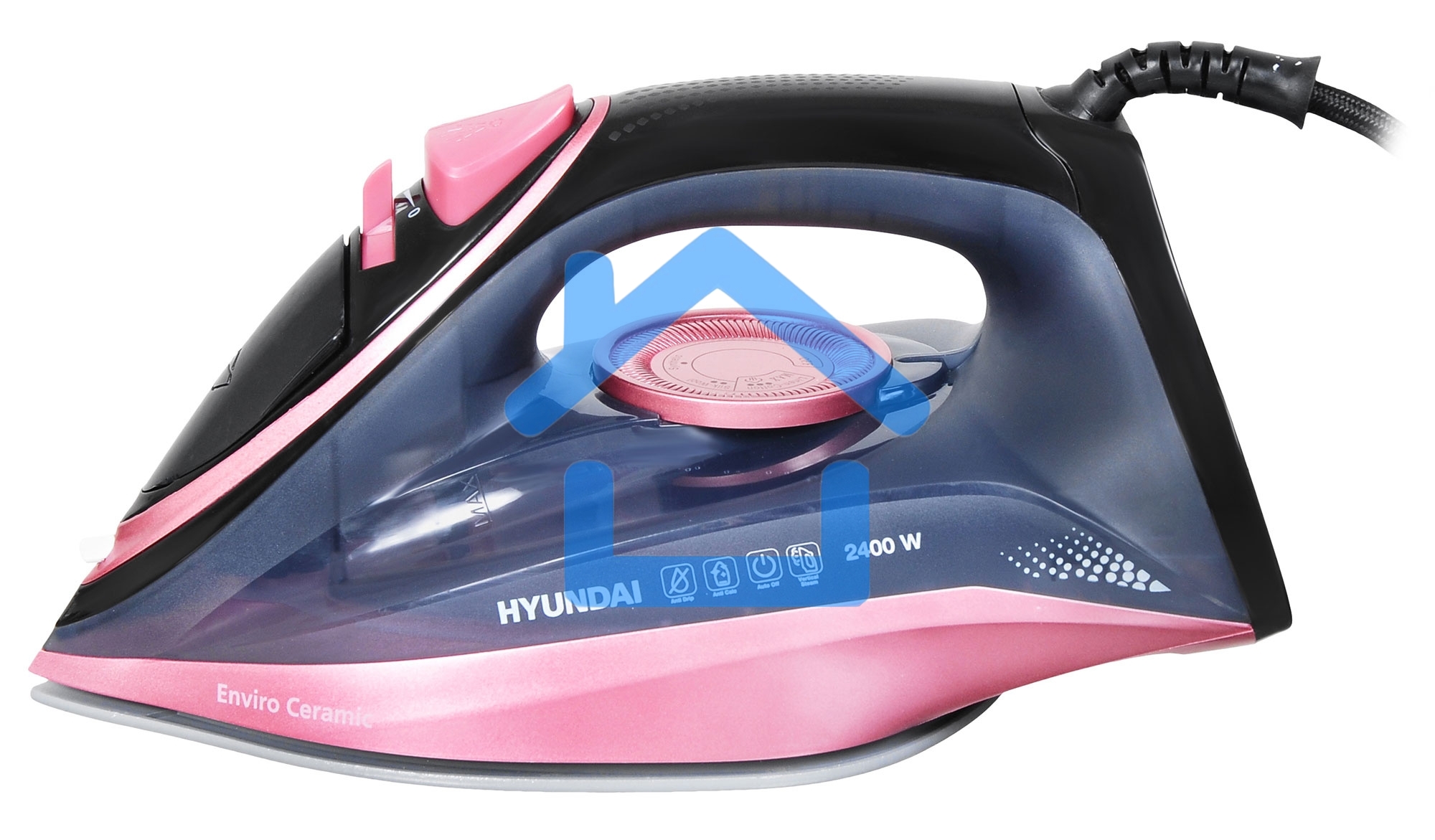Утюг Hyundai H-SI01623 2400Вт черный/розовый