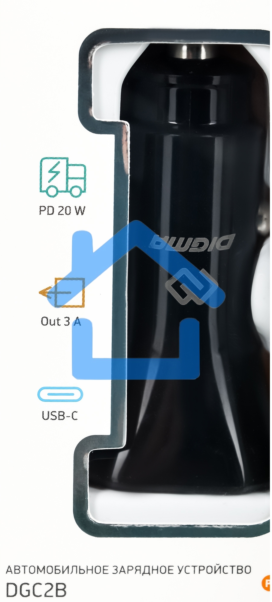 Автомобильное зарядное устройство Digma DGC2B 3A PD черный