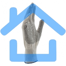 Перчатки из синтетической нити, ПВХ точка, 13 класс, белые, XL Россия