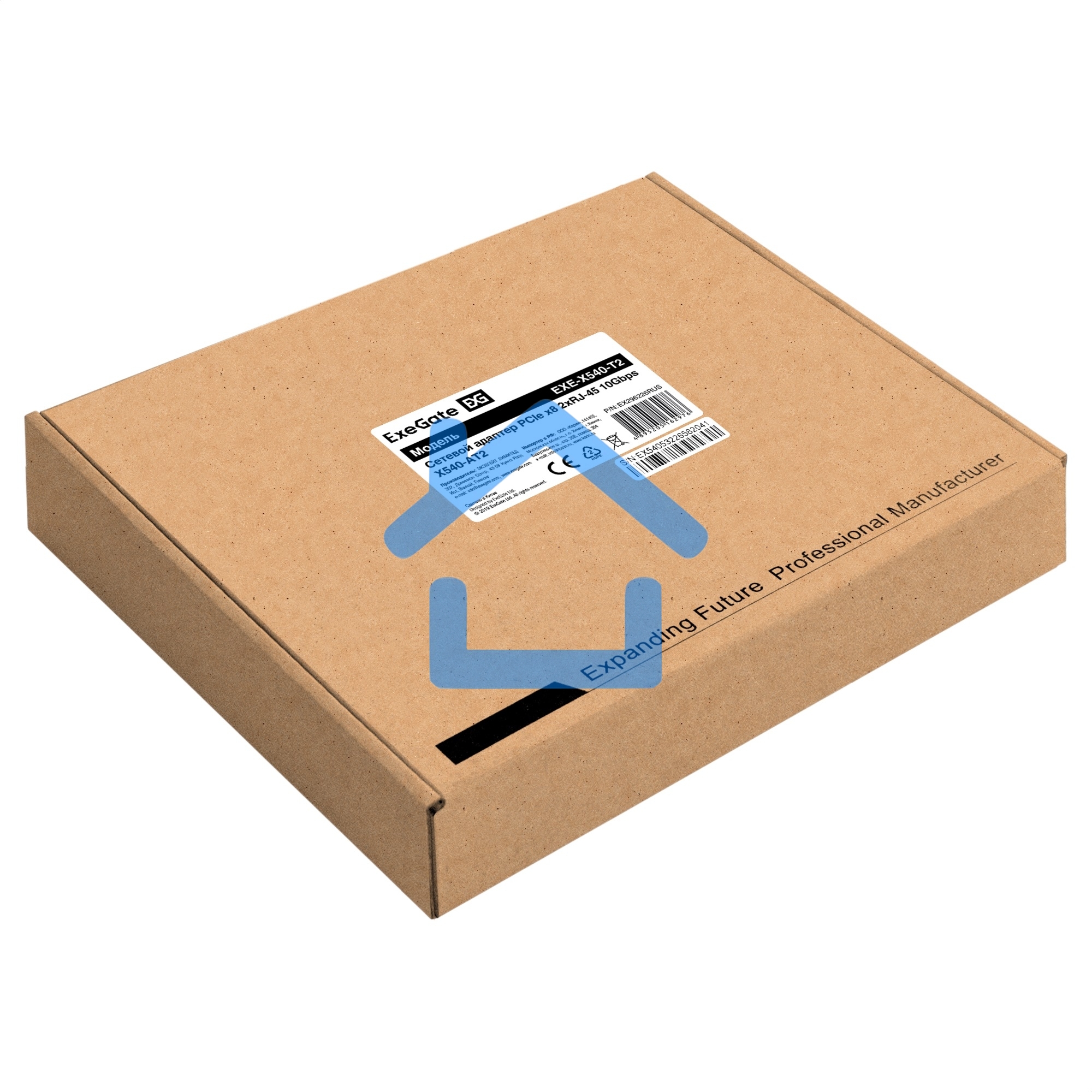 Сетевой адаптер ExeGate EXE-X540-T2 (PCI-E x8 v3.0, порты 2xRJ45 (медные), 10Gb/s (10/5/2.5/1Gb/s, 100Mb/s), Server NIC Intel Chipset X540-AT2)