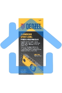 Уровень алюминиевый, магнит., фрезерованный, 3 глазка (1 зеркал.), 0,5 мм/м, 1000 мм  Denzel
