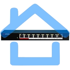 Коммутатор Hikvision DS-3E0109P-E/M(B) 9x100Mb 8PoE+ 58W неуправляемый