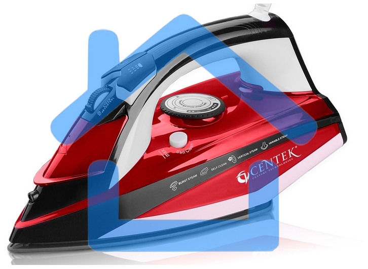Утюг Centek CT-2344 RED 2400Вт, керамическая подошва, мощный паровой удар, самоочистка, 330мл