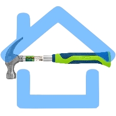 Молоток-гвоздодер,металлическая трубчатая обрезиненная рукоятка, вес 450гр., боек 27мм Сибртех