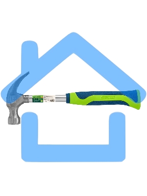 Молоток-гвоздодер,металлическая трубчатая обрезиненная рукоятка, вес 450гр., боек 27мм Сибртех