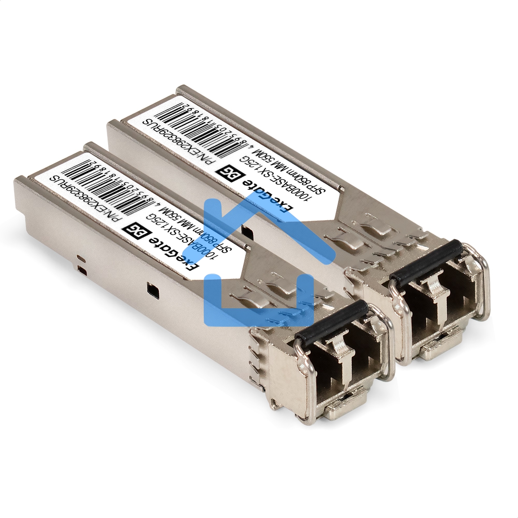 Комплект: Сетевой адаптер SFP ExeGate EXE-82576-F2 + 2xТрансивер Multi-Mode до 550м ExeGate EXT-1G-MM850-LC2-550M (EX296229RUS: PCI-E x1 v2.0, порты 2x SFP (10/100/1000Mb/s), Gigabit Server NIC Intel Chipset 82576-F2 + 2xEX298329RUS: Tx:850/Rx:850 нм, до 
