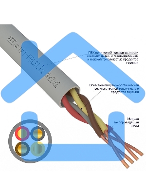 Кабель огнестойкий Rexant КПСнг(А)-FRLSLTx 2x2x0,75 мм², бухта 200 м