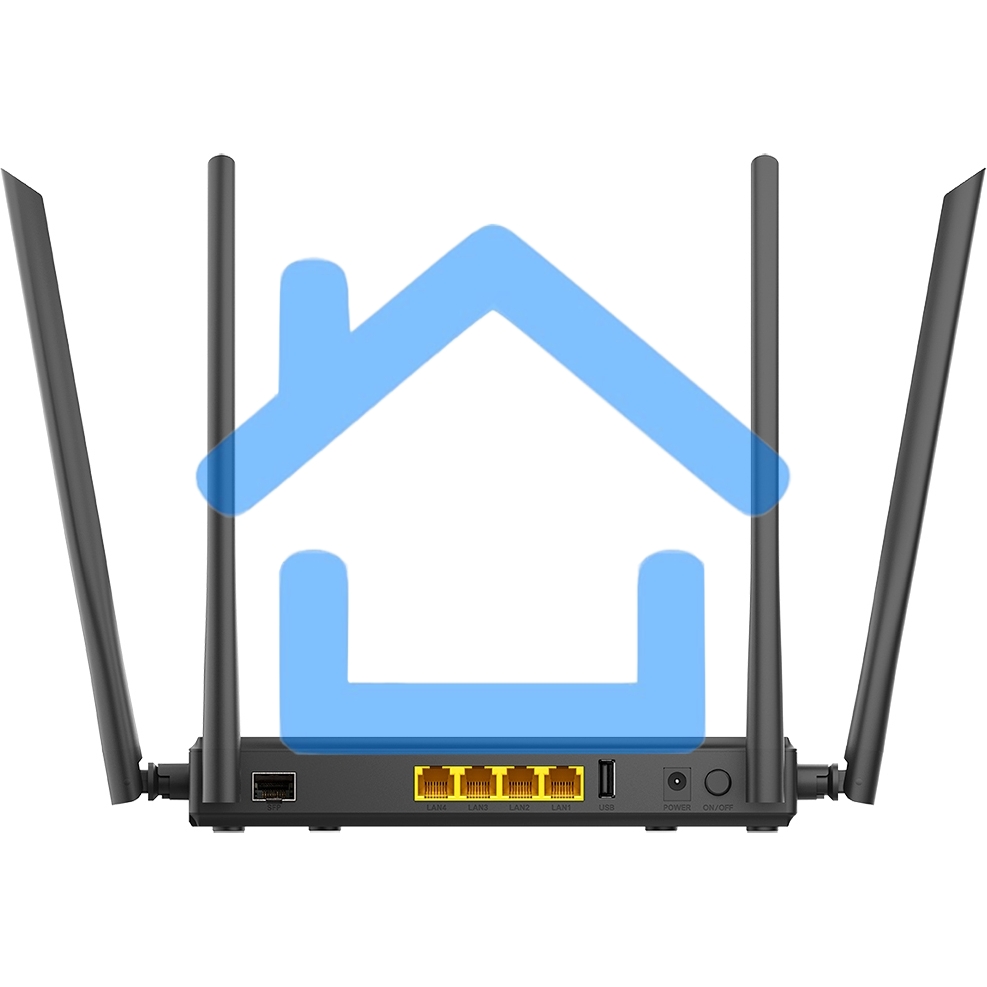 Роутер беспроводной D-Link DIR-825 (DIR-825/GFRU/R3A) AC1200 10/100/1000BASE-TX/4G черный