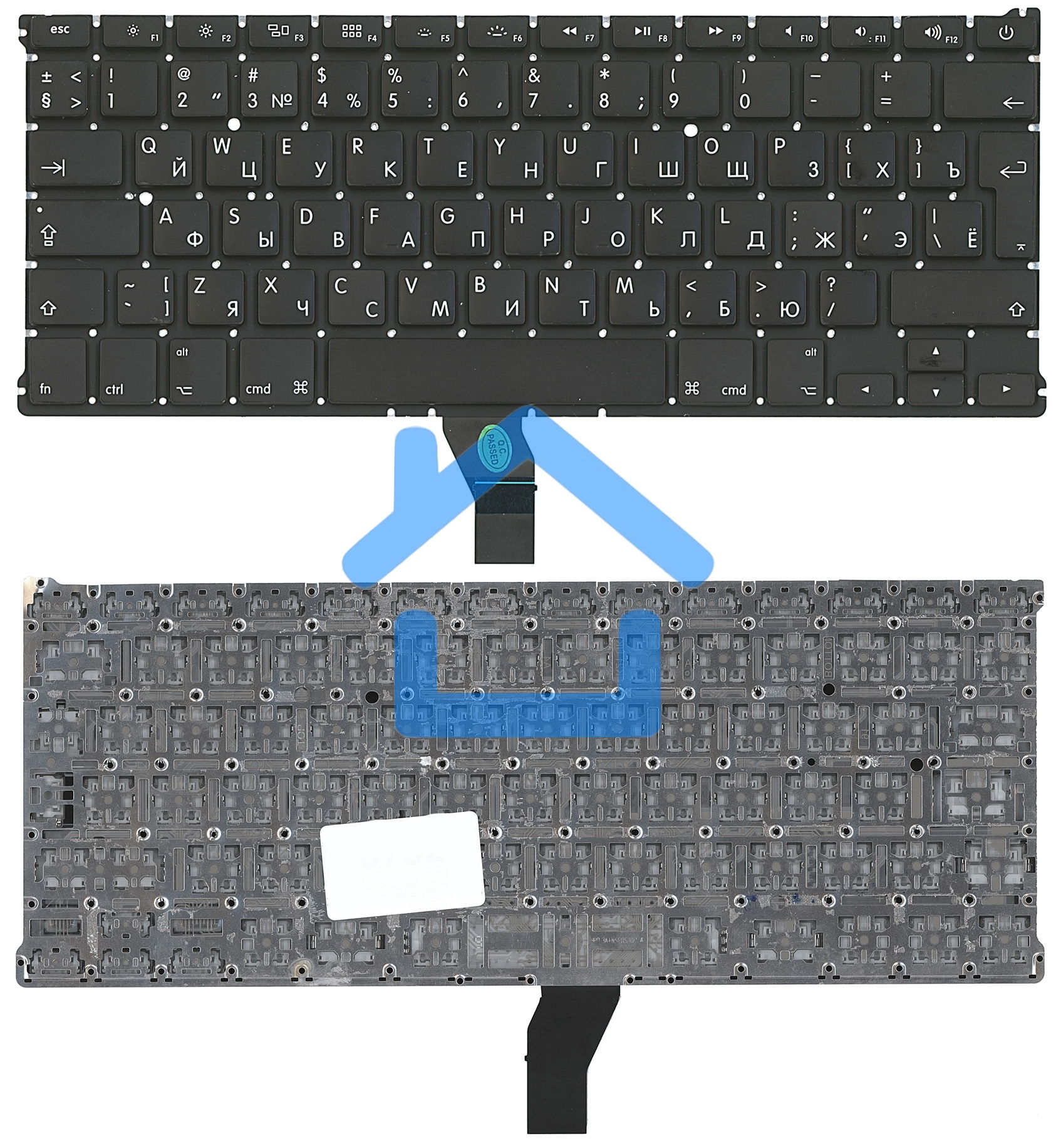 Клавиатура для ноутбука MacBook A1369 2011+ с подсветкой, большой ENTER RU