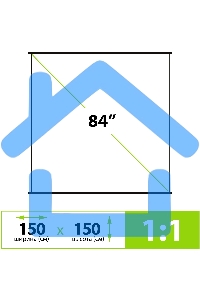 Экран Cactus 150x150см Map type CS-PSRM-150x150-BK 1:1 настенно-потолочный рулонный черный